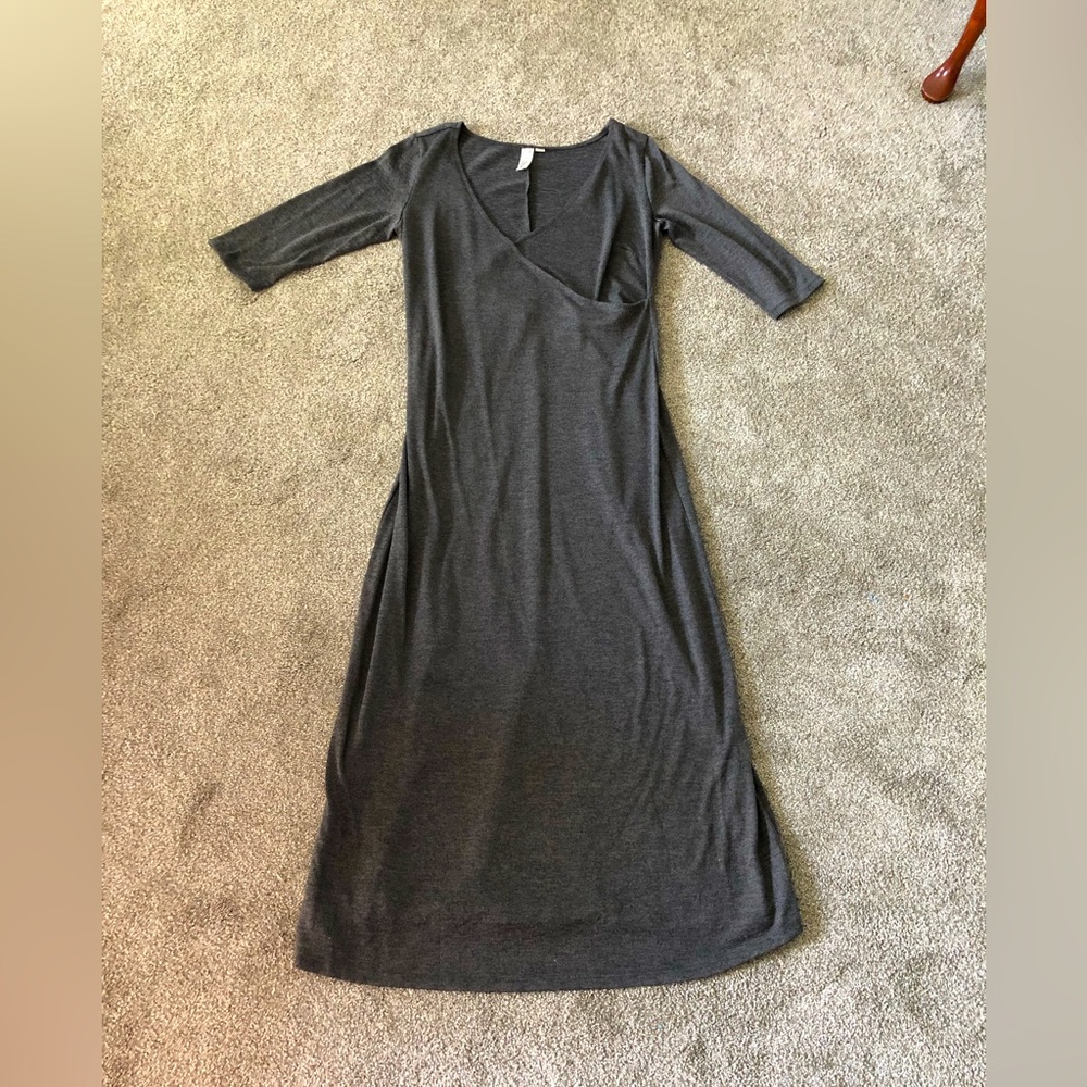 Stretchy jersey thin wrap maxi dress size 10 half sleeves